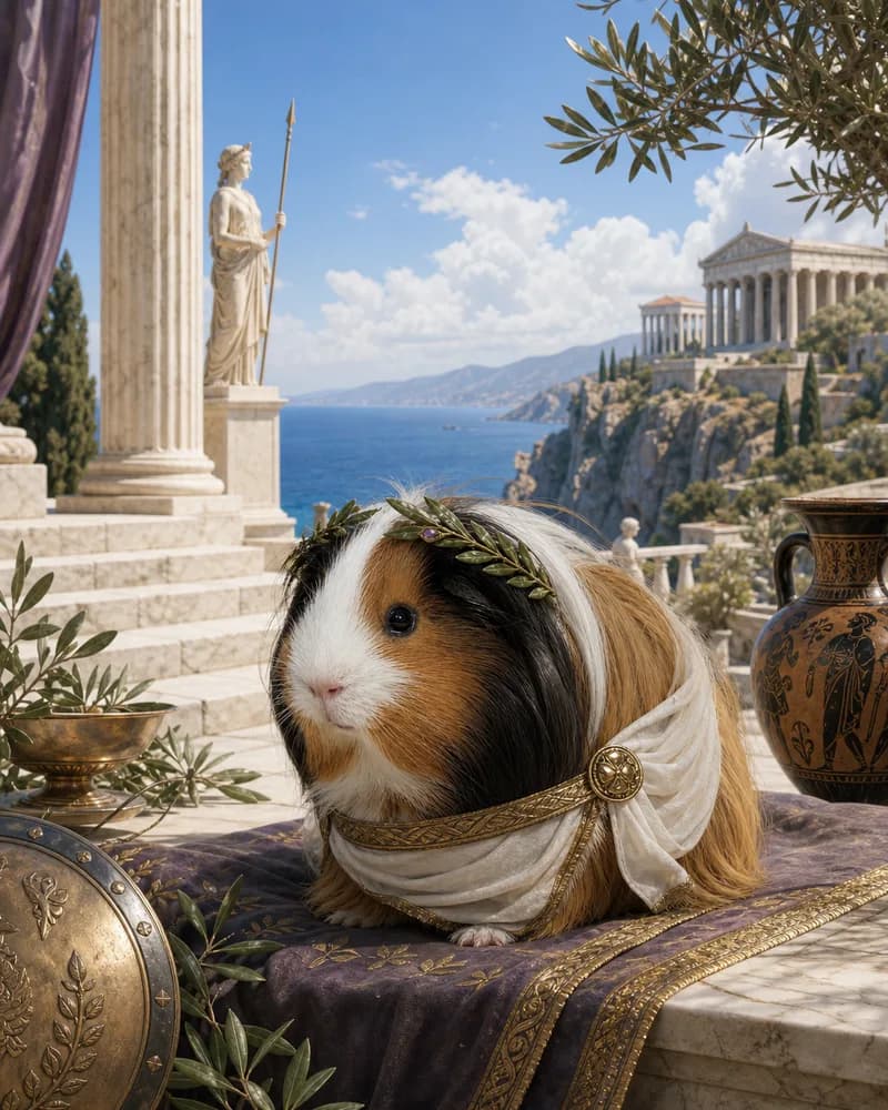 Portret van een cavia in het tijdperk Oude Grieken
