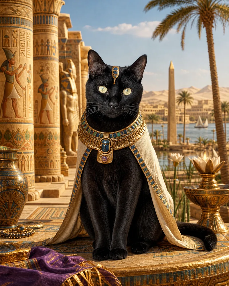 Fur Forever puzzle box with a pet portrait from Ancient Egypt on the front